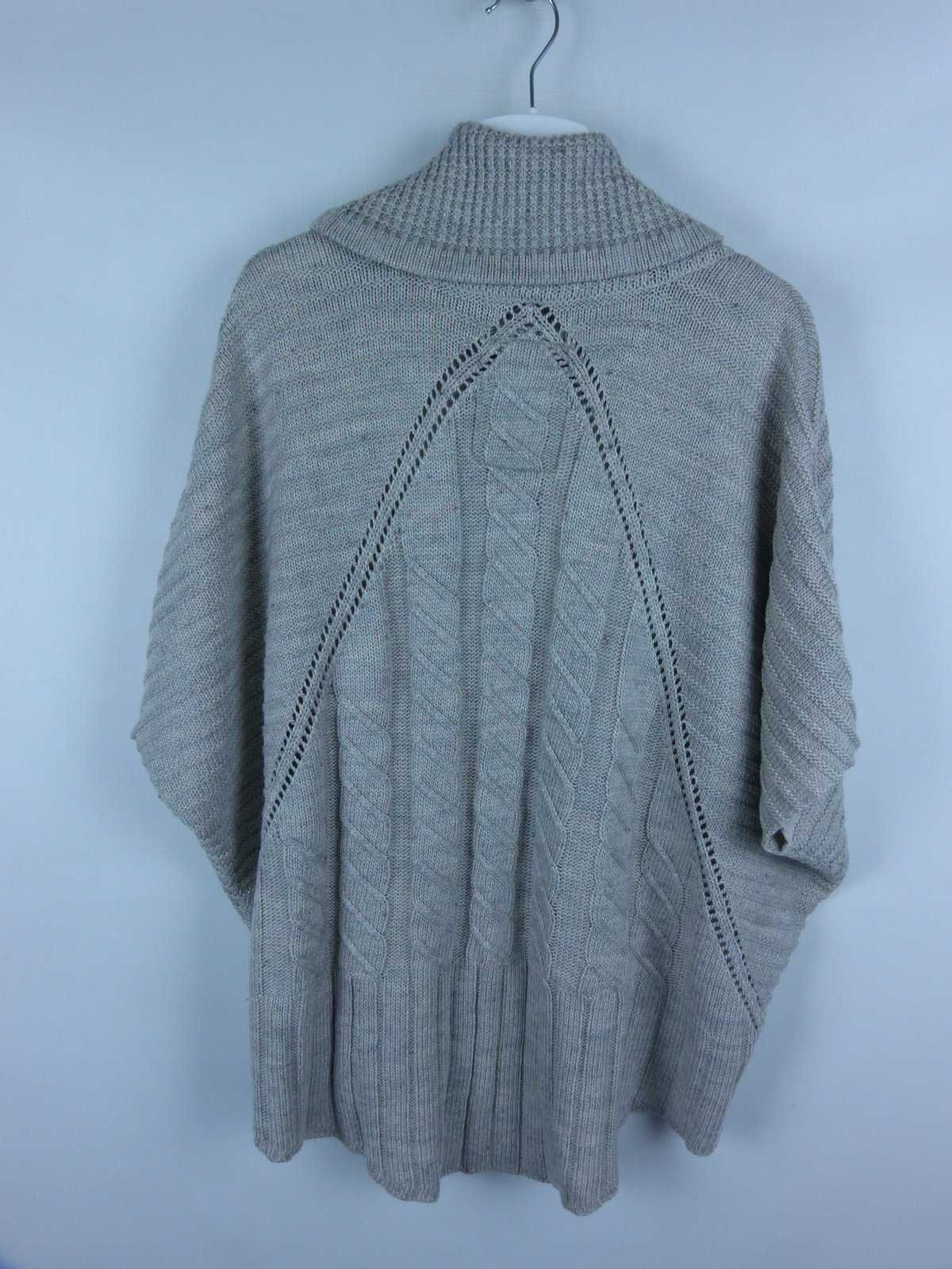 SuperDry szary sweter z golfem kieszonki oversize / S