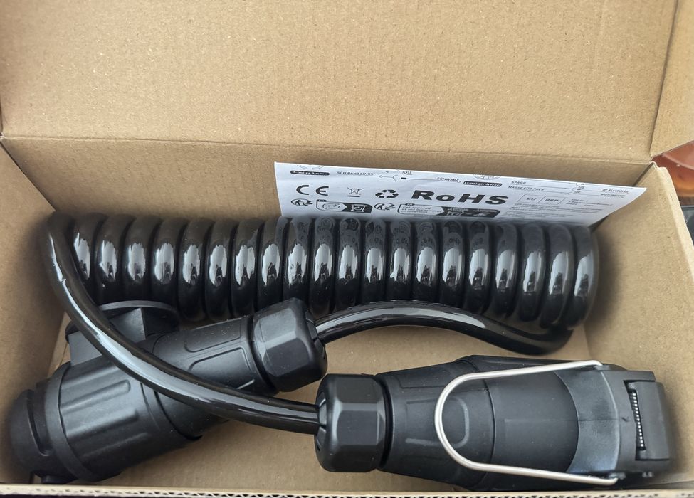 Przewód kabel spiralny do przyczepy 12V 1,5M wtyk gniazdo 13 PIN