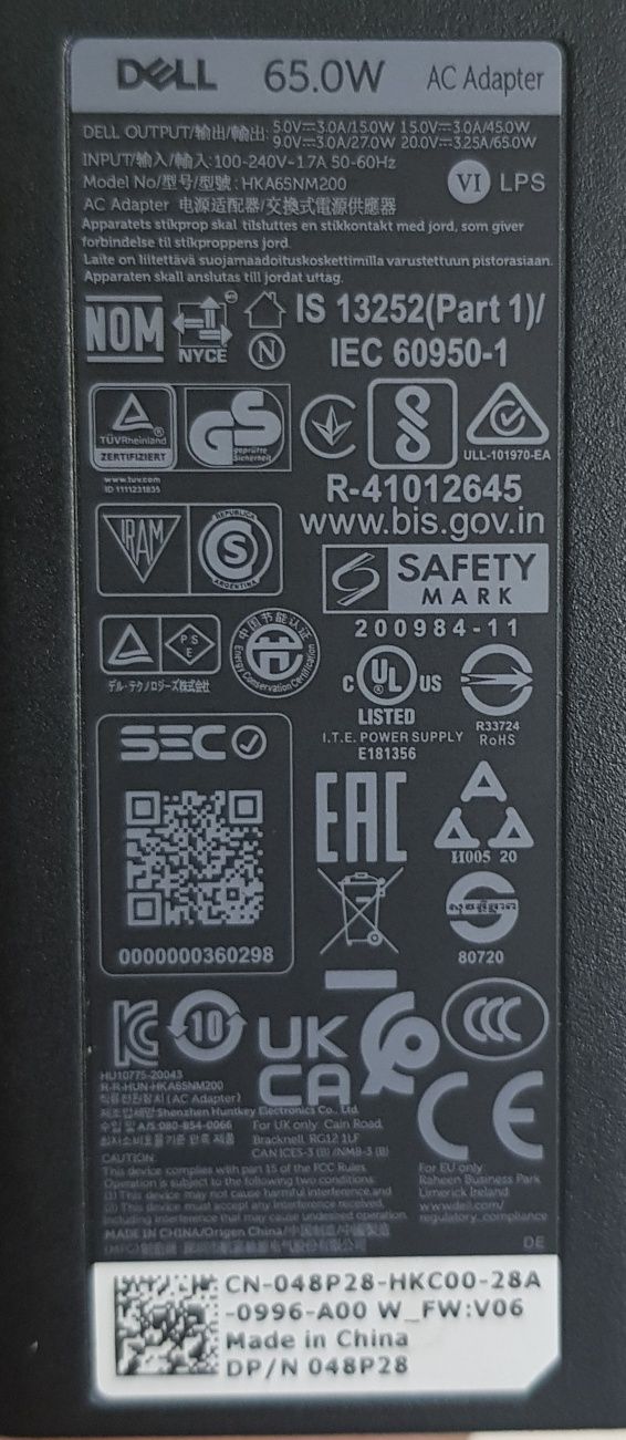 Зарядне для ноутбука DELL type-C 65wat