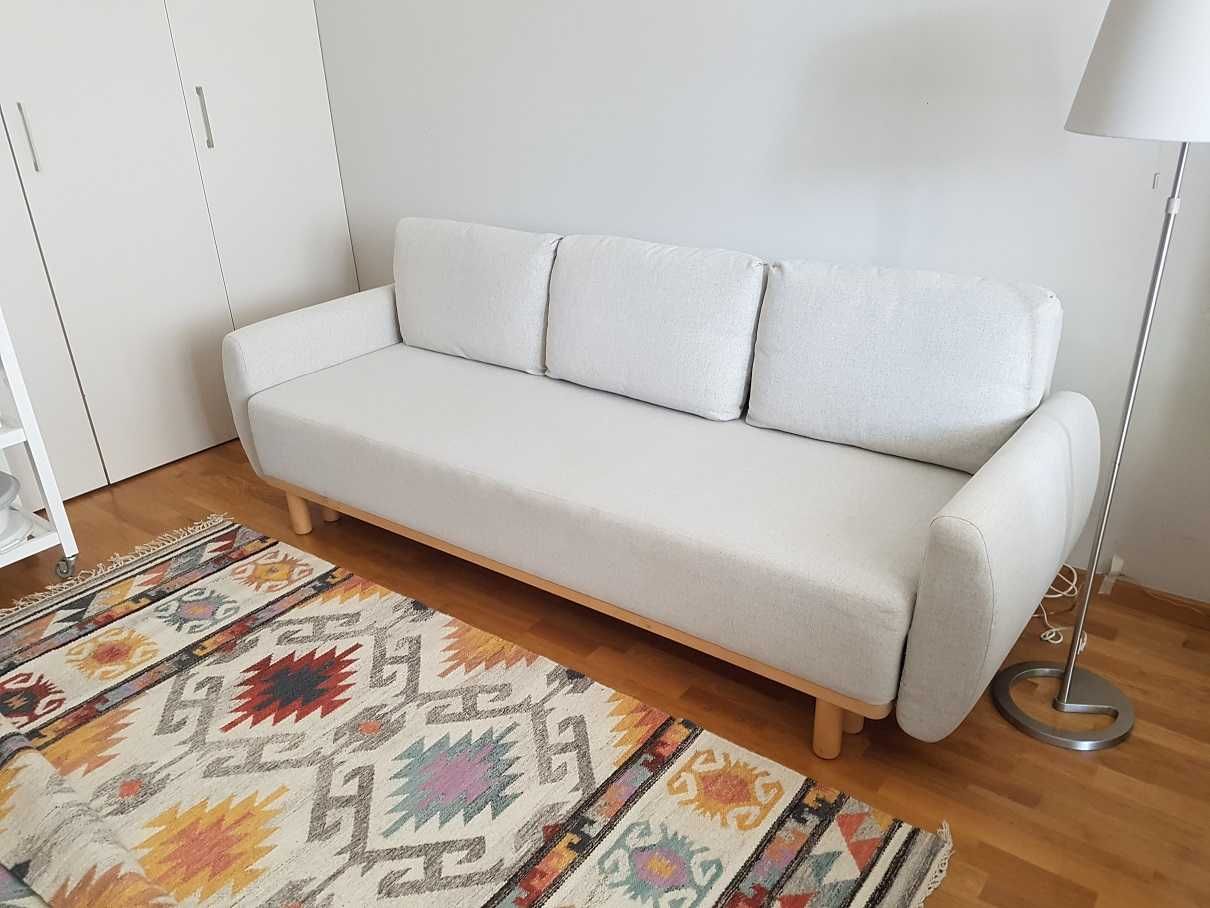 GRUNNARP Sofa 3-osobowa, rozkładana z pojemnikiem na pościel