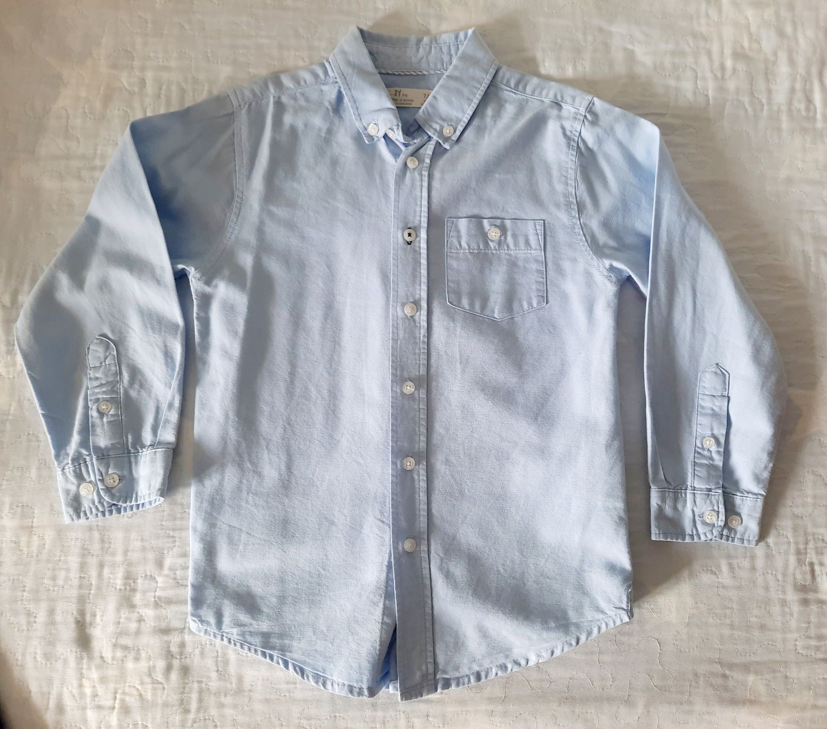 Camisa azul Oxford, para rapaz - 7/8 anos