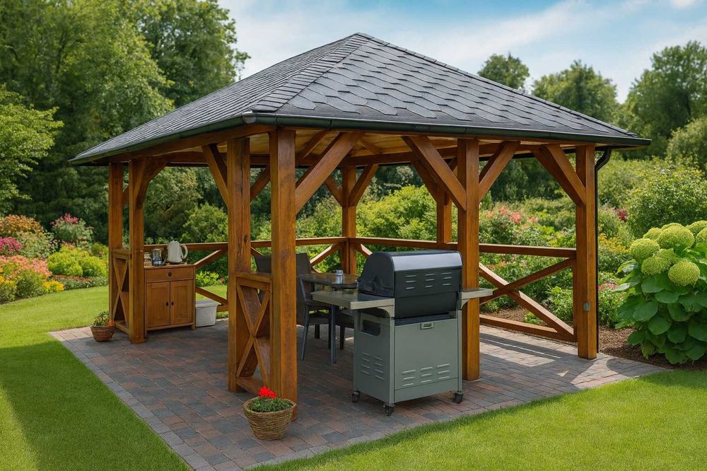 Altana ogrodowa drewniana prosta