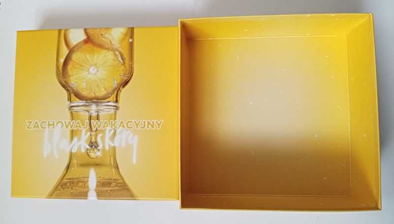 Pudełko ozdobne na prezent box po Pure Beauty wzór 16 żółte lato