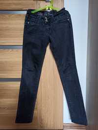 Spodnie jeansy, skiny czarne rozmiar 152/158