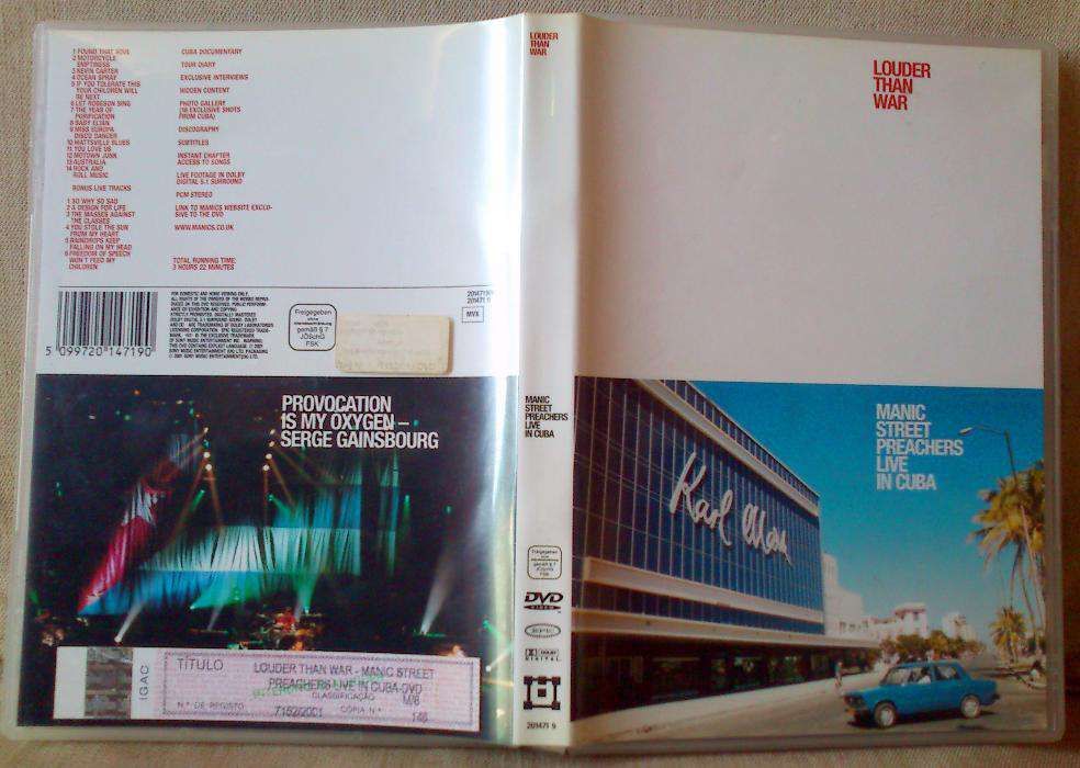 DVD de música Manic Street Preachers ao vivo em Cuba