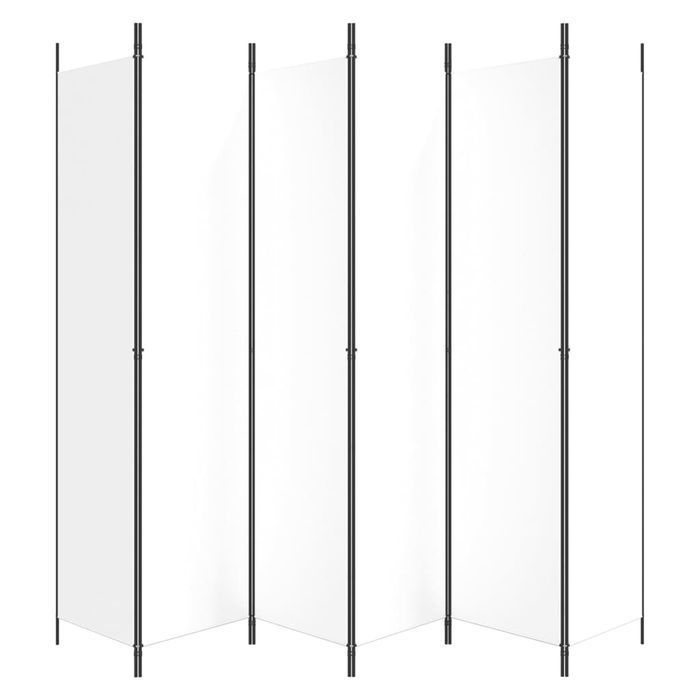 Vidaxl Parawan 6-Panelowy, Biały, 300X220 Cm, Tkanina