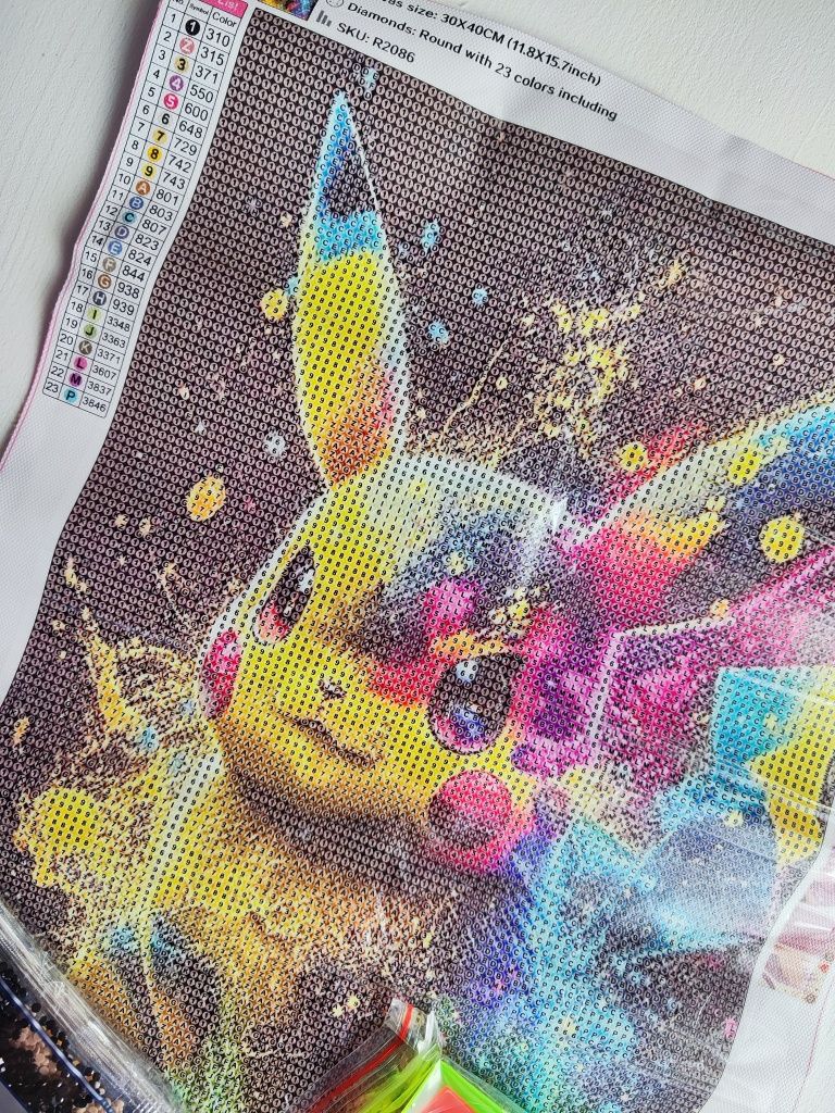 Pokemon - DIY zestaw Diamond Paiting 30x40 Pikachu