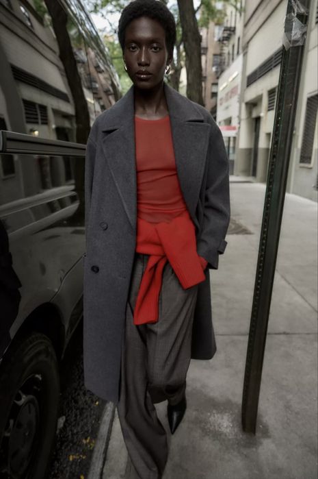 Нове пальто Zara сіре/графіт