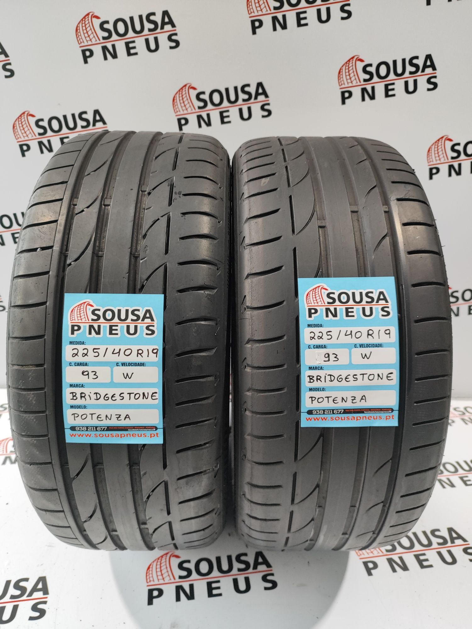 160 Euros 2 pneus semi novo 225-40R19 93w Bridgestone - Oferta Portes