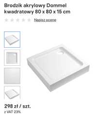 Nowy Kwadratowy Brodzik Dommel 80cm