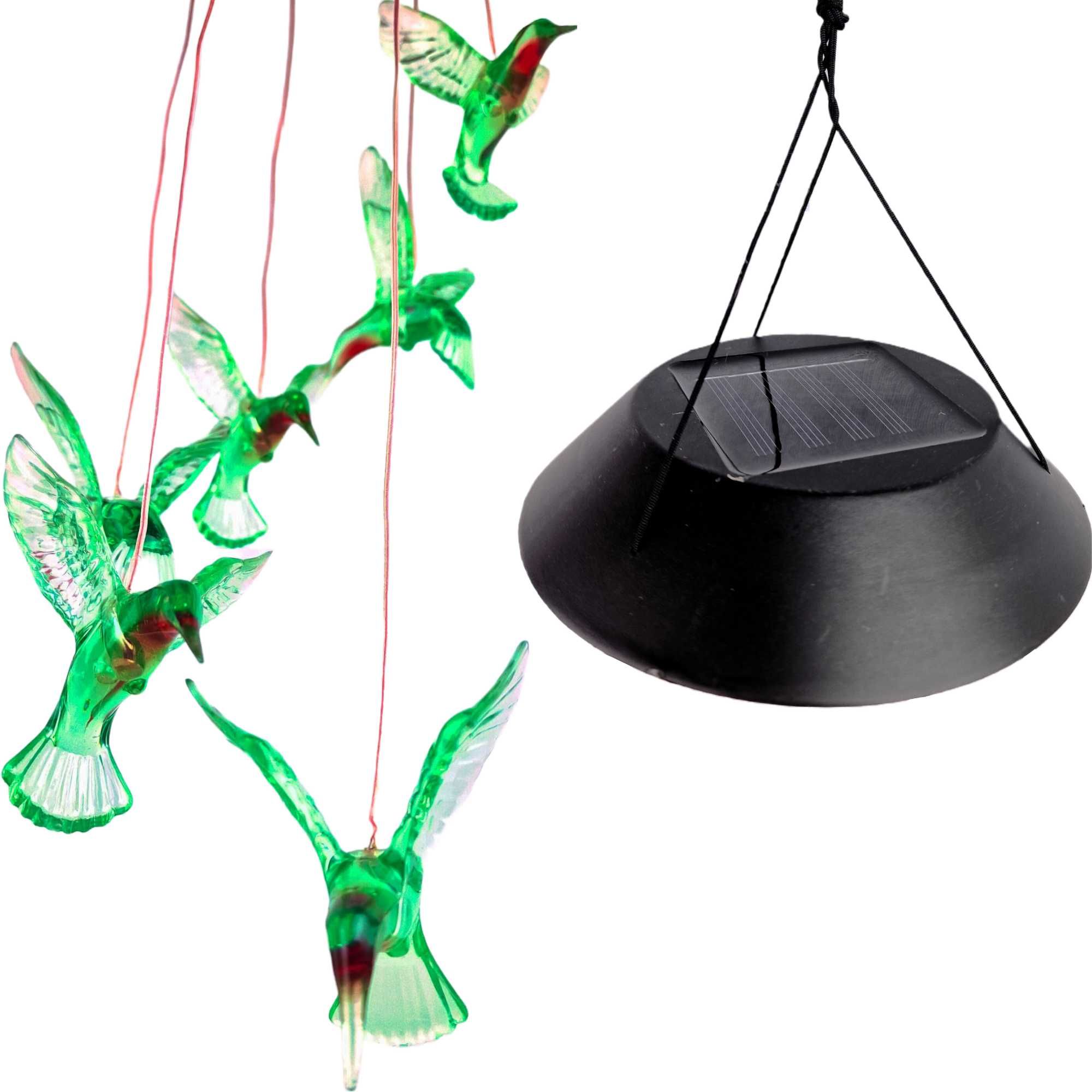 Gra świateł Lampki girlanda solarna kolibry do ogrodu 70 cm