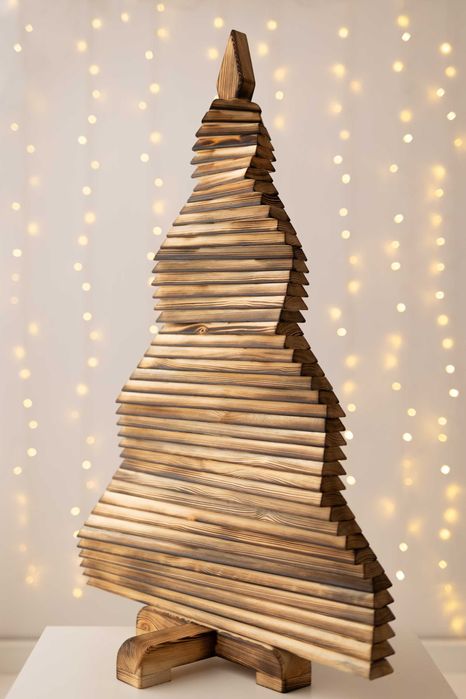 Choinka drewniana ekologiczna, naturalne drzewko świąteczne 114 cm