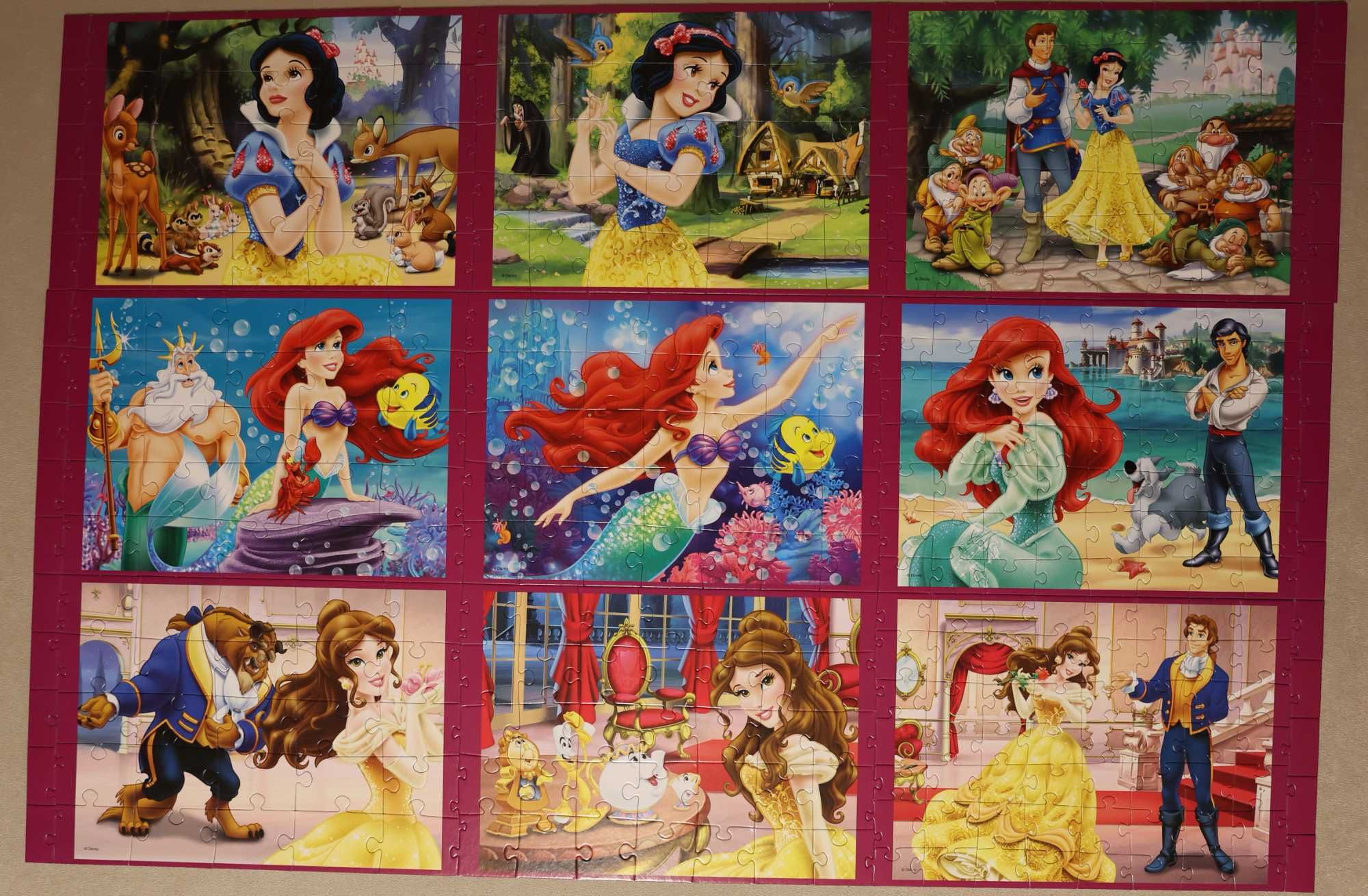 Puzzle TREFL Disney 348el 3 historie Śnieżka, Syrenka, Piękna i bestia