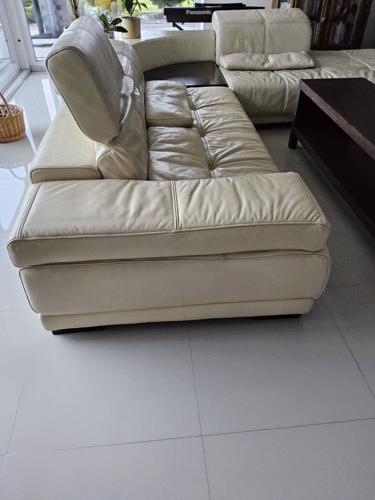 Sofa, stół i półka pod RTV dąb lity