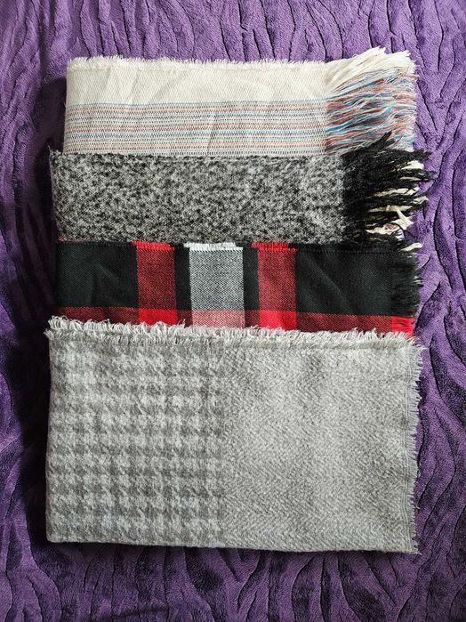 Szalik szal w kratkę paski 4 szt.