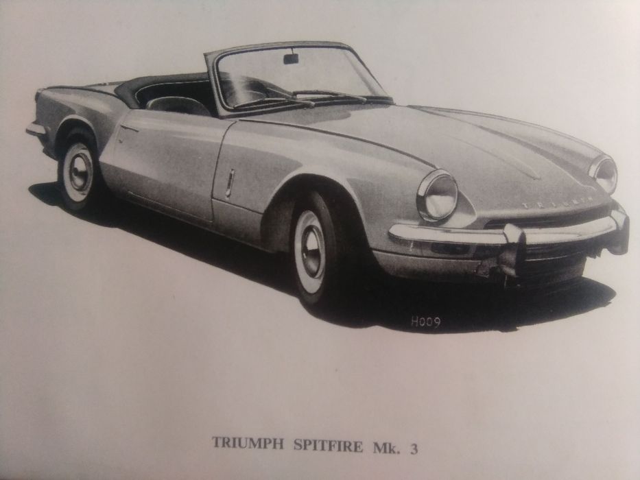 Manual de proprietário Triumph Spitfire MK3 de 1968