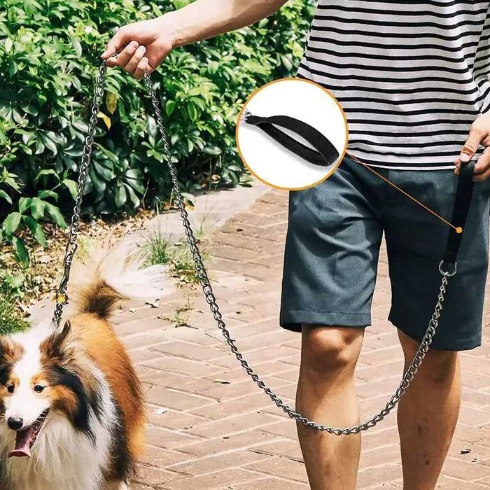 Smycz dla psa łańcuch 1,2m