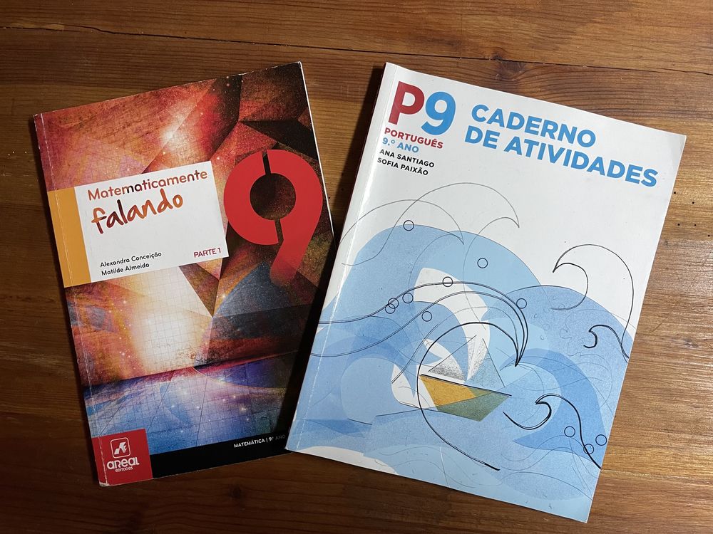 Manual Matemática 9.ºano + Caderno de Atividades Português 9.ºano