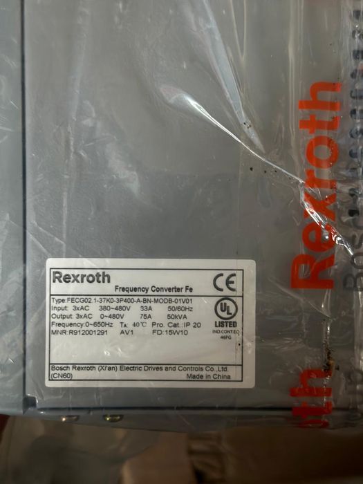 Перетворювач частоти Bosch Rexroth FECPO2.1, 37 кВт, 75 А, 3 фази.