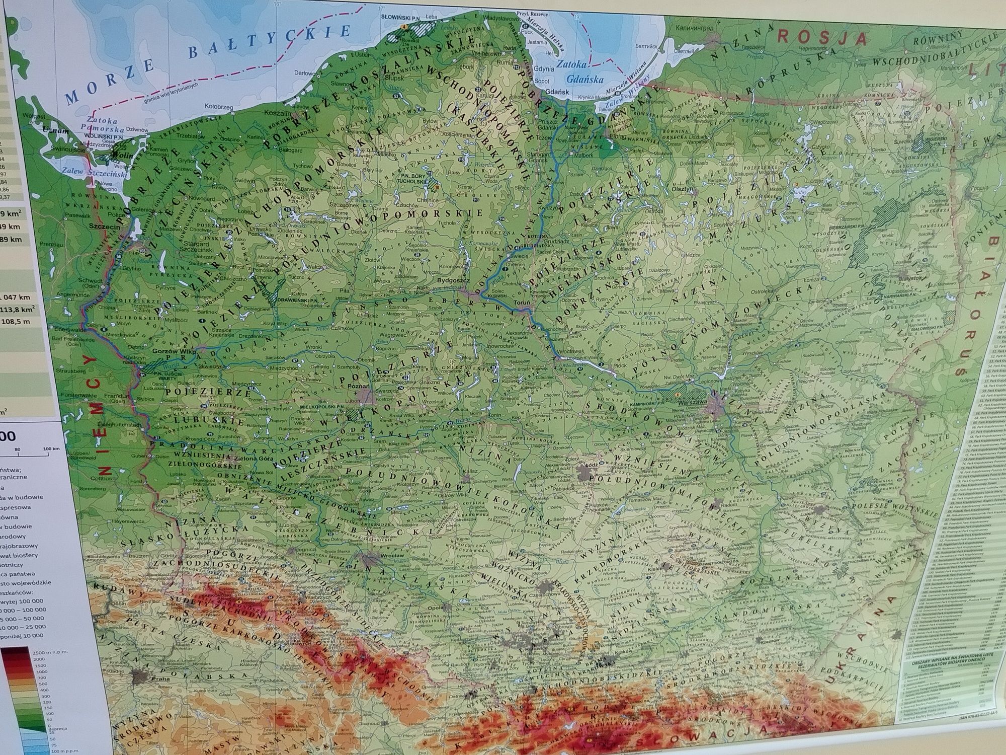 Ścienna mapa polski - dwustronna