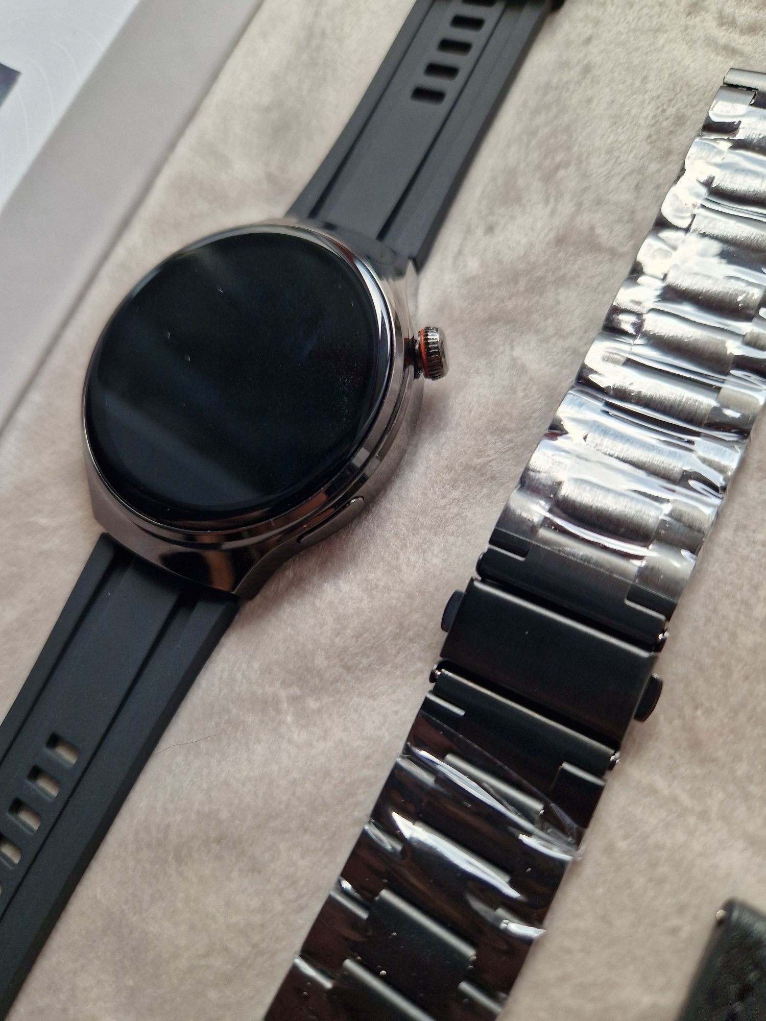 Smartwatch gt4, okrągły zegarek, komplet