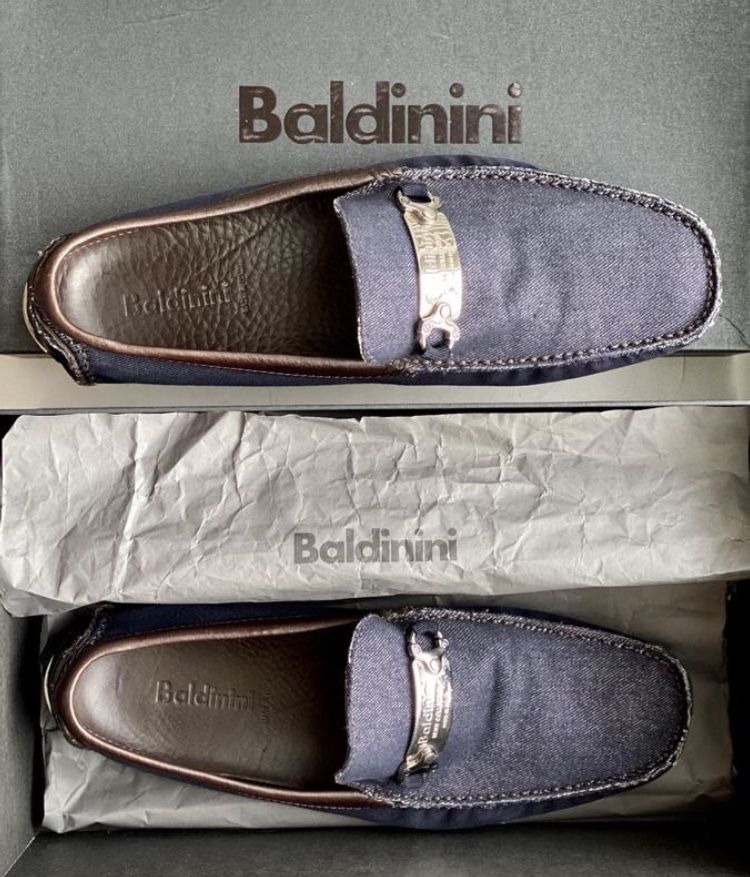 Baldinini мокасини, джис та шкіра, 43, мокасины (Moreschi)