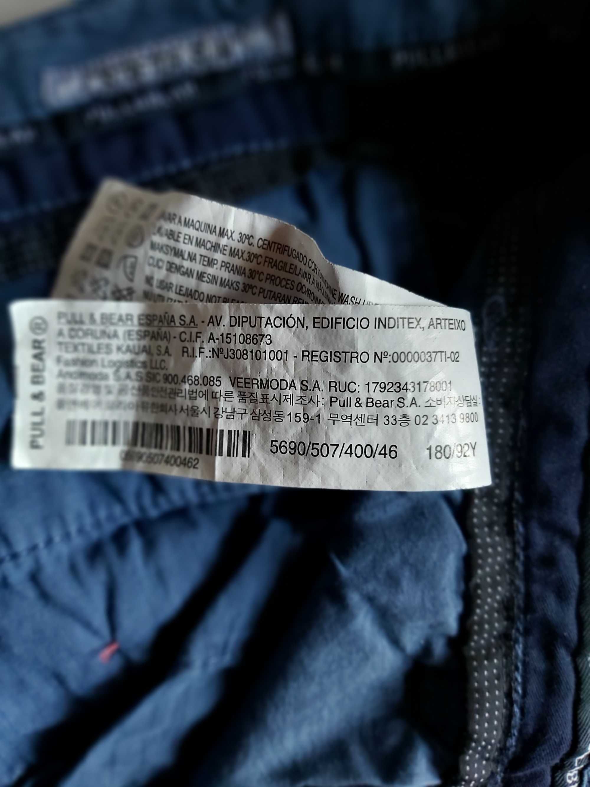 Spodnie męskie niebieskie Pull&Bear roz. EU46 L