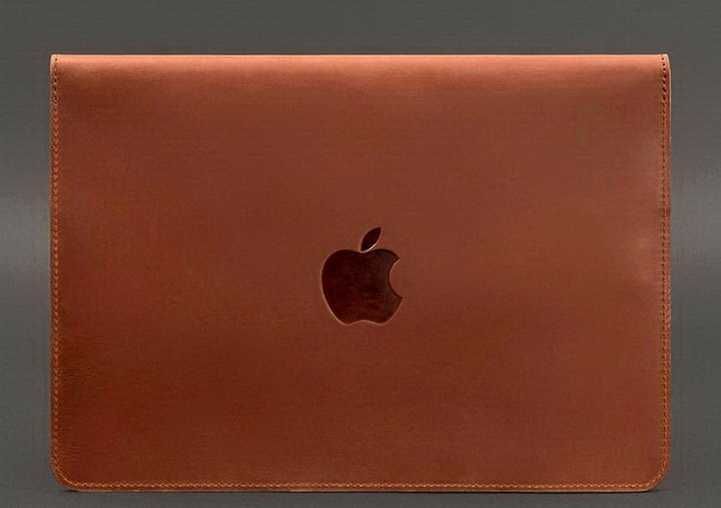 Шкіряний вінтажний чохол-конверт для MacBook 13, світло коричневий