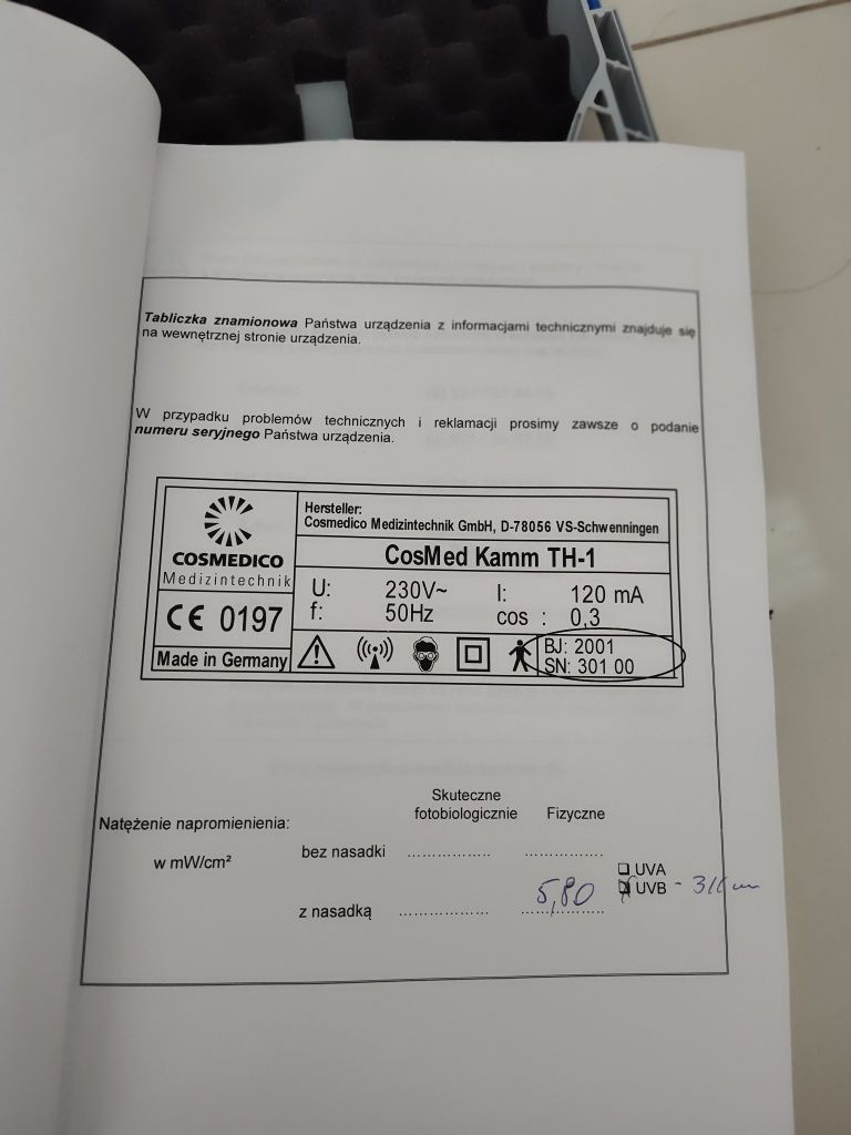 Lampa do naświetleń UVB 311