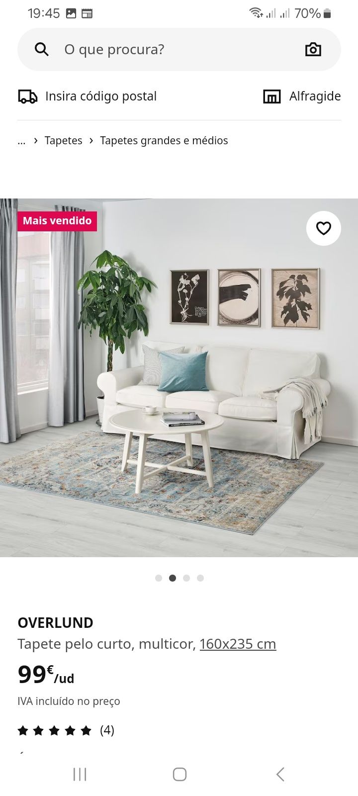 Carpete IKEA 1,60 X 2,30