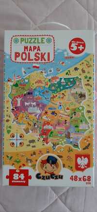 Puzzle mapa Polski 5+ , 84 elementy