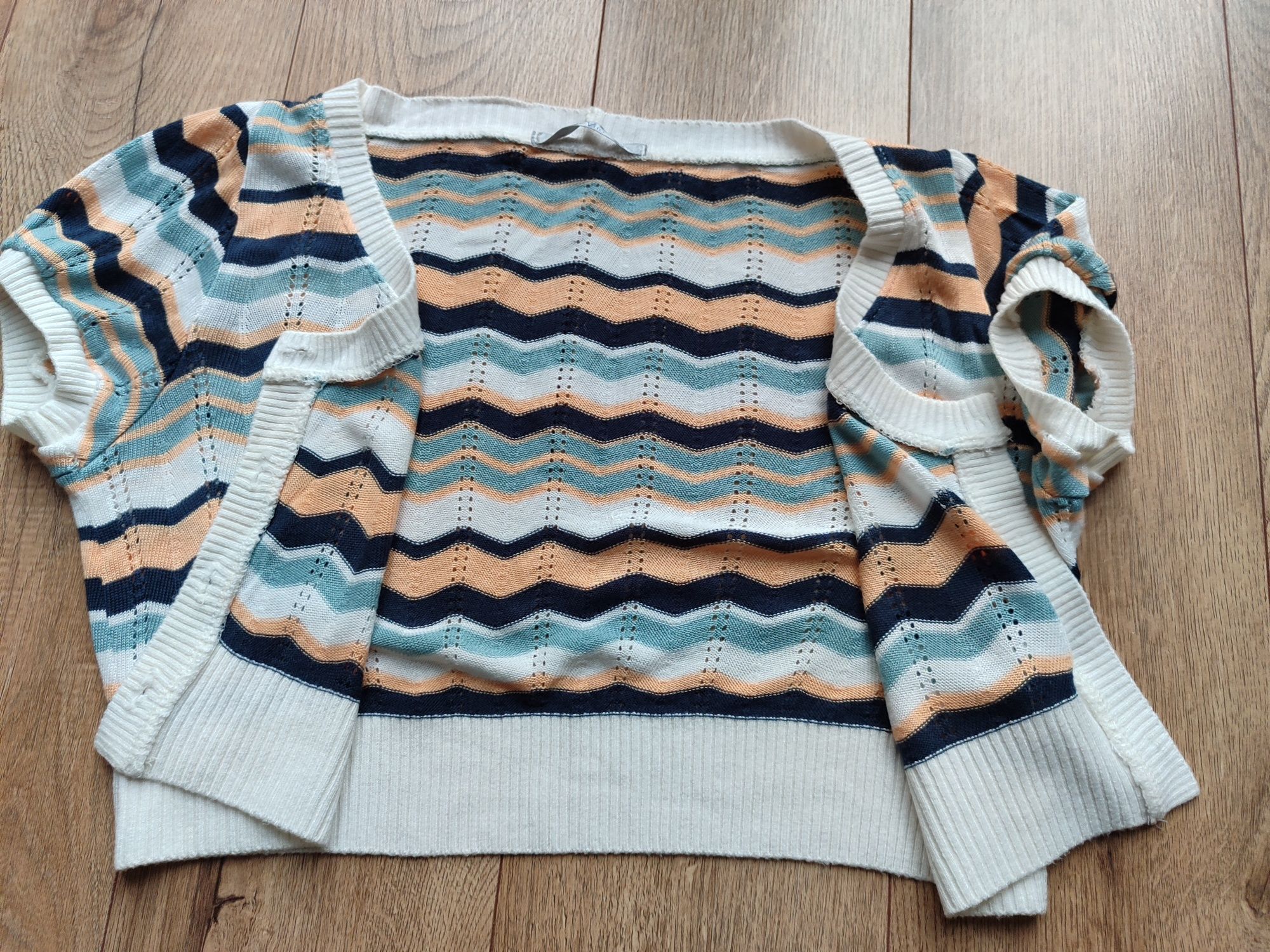 Krótki rozpinany sweter vintage S/M Dolce Vita bolerko, narzutka 36/38