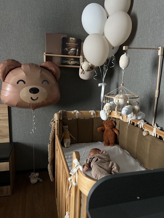 Бортики на ліжечко, льон