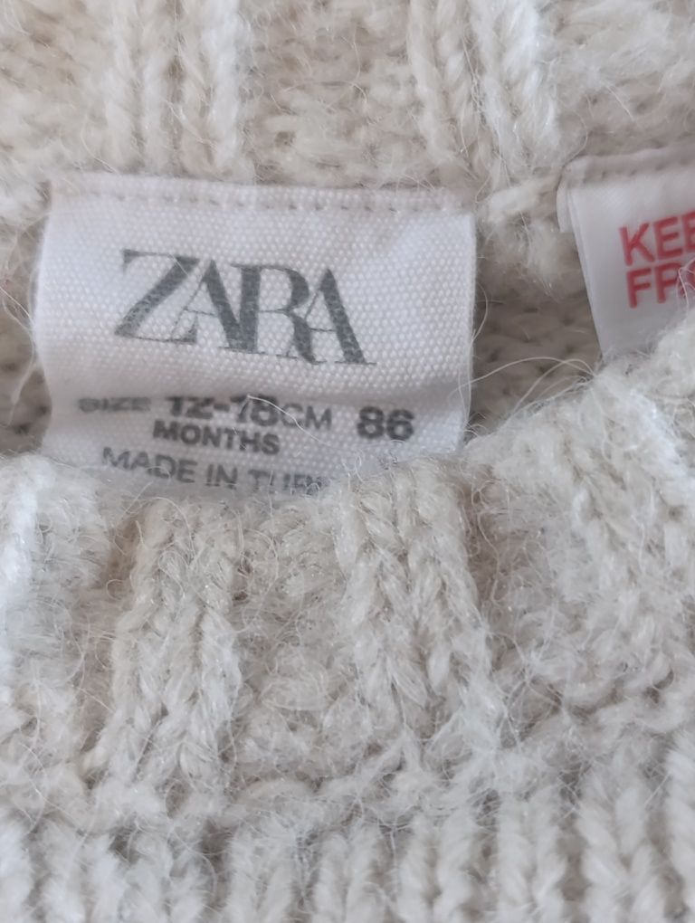 Sweter, sweterek, ciepły, dziewczynka, r. 86, ZARA