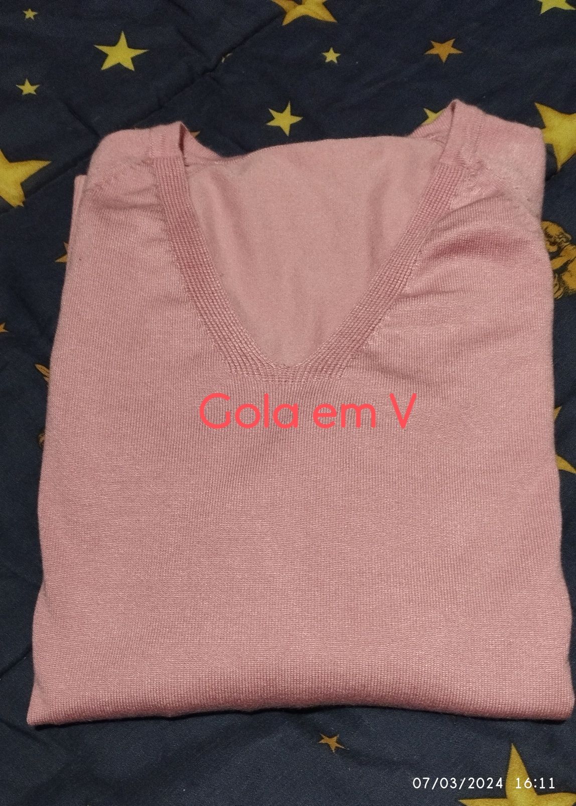 Camisola malha rosa XXL