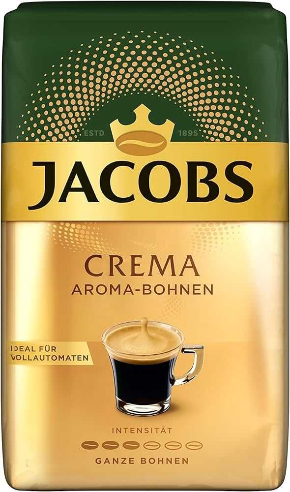 Kawa Ziarnista Jacobs Crema 2kg + Rozpuszczalna Gold 200g z Niemiec DE