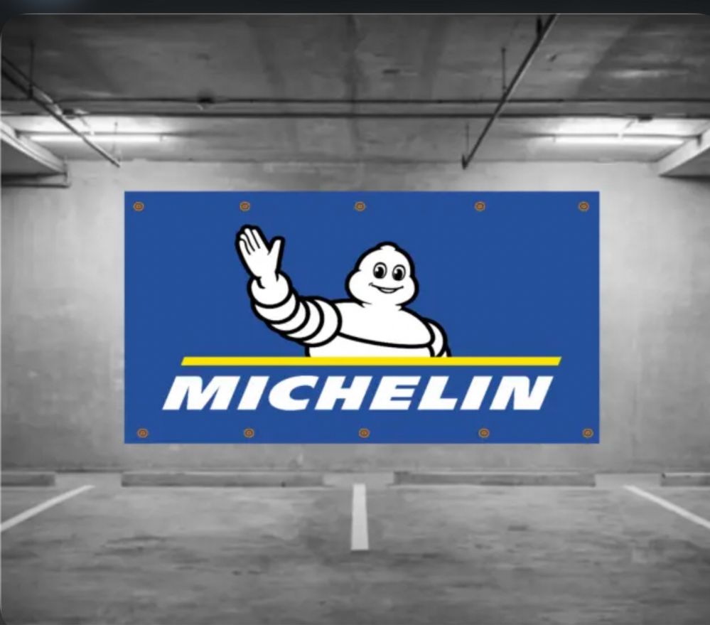 Baner plandeka 150x100cm Michelin do garażu warsztatu ogrodzenie