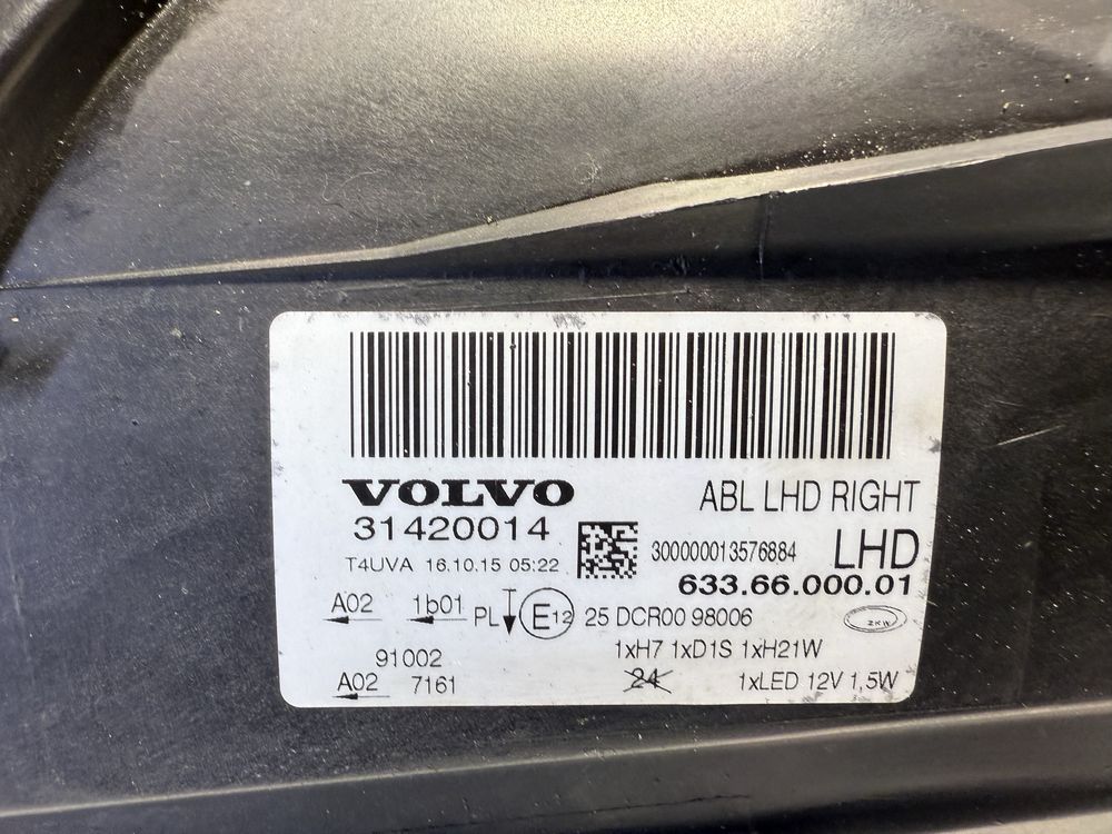 Volvo S80 V70 XC70 lampy przednie lift xenon ABL Europa