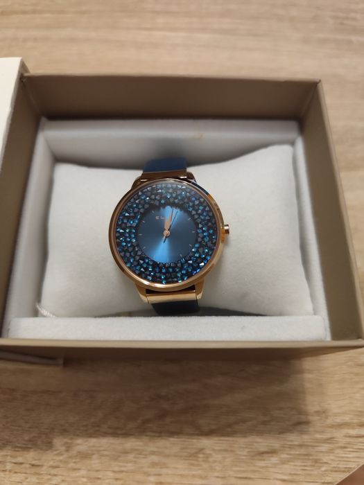 ELIXA FINESSE Apart zegarek damski granat, cyrkonie