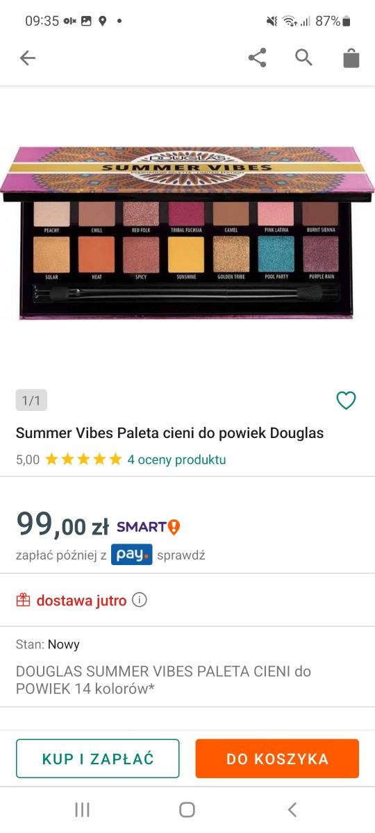 Paleta CIENI Douglas plus gratisy NOWE , warto !