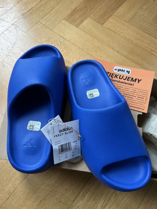 adidas yeezy slide azure blue 43