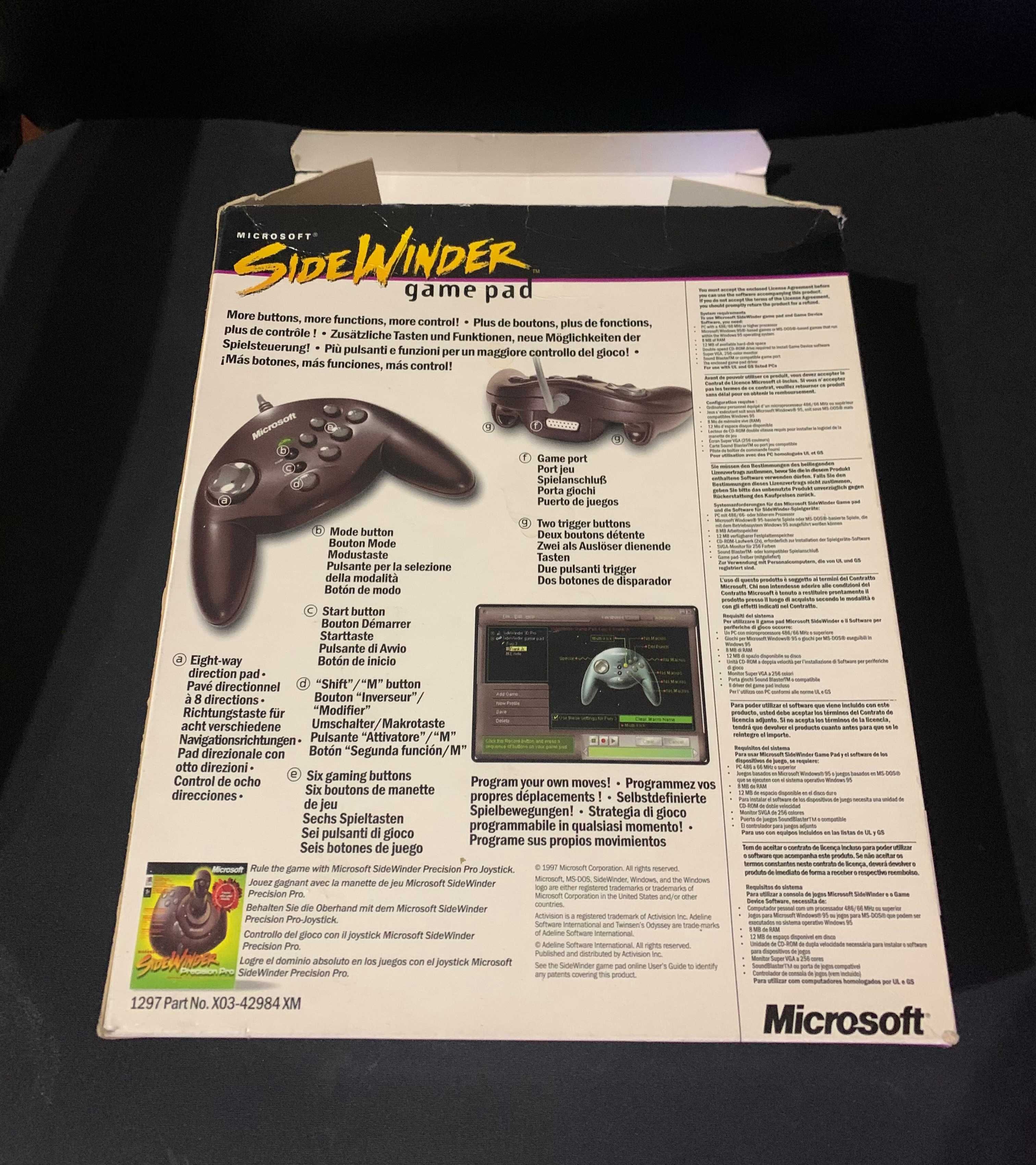 Microsoft sidewinfer game pad C/ caixa e manual