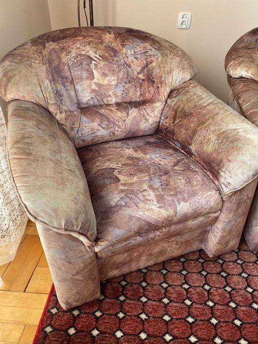 Sofa rozkładana z fotelami