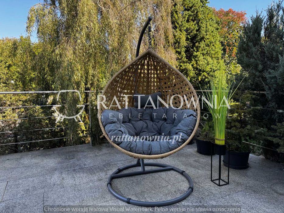 Fotel Wiszący Technorattnowy XXL Kokon Ogrodowy 2 Kolory PROMOCJA -30%