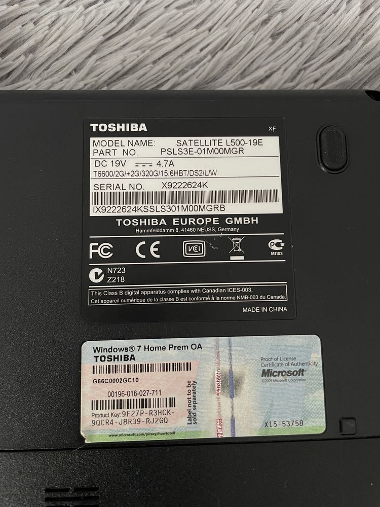 Ноутбук Toshiba Satellite L500