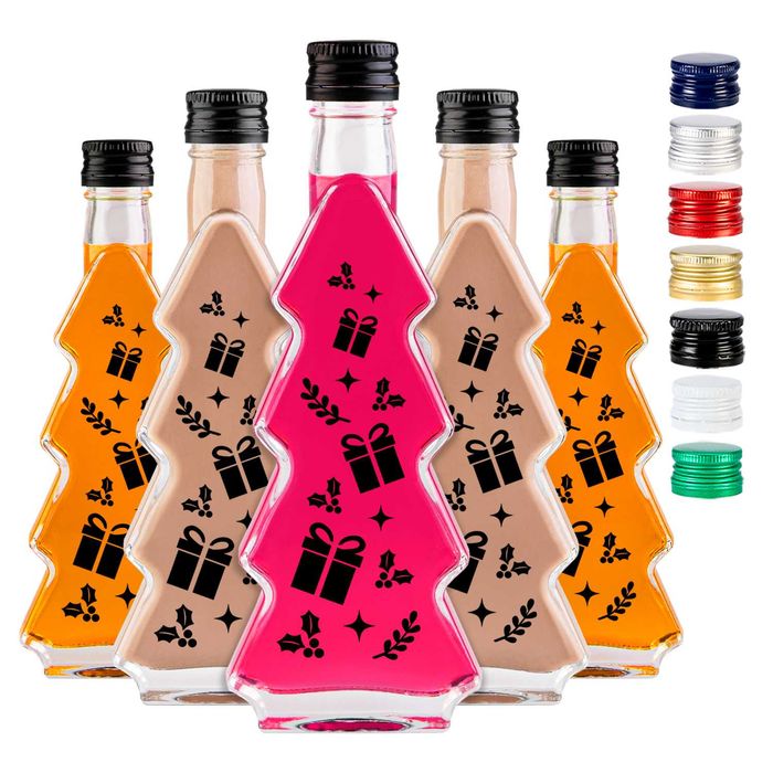 5x Butelki CHOINKA 200 ml na nalewki likiery ALKOHOL na ŚWIĘTA