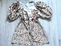 Nowa Sukienka Zara Kwiaty Bufki M/L
