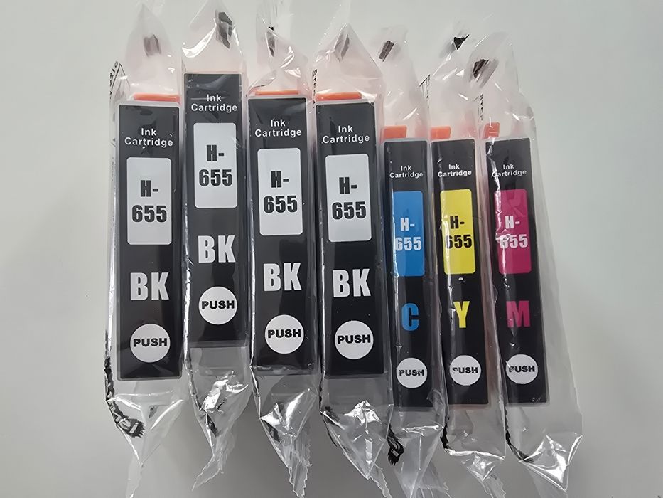 Tusze 655 komplet +3 dodatkowe czarne