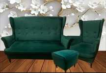 sofa uszak velvet glamour fotel puf/podnóżek