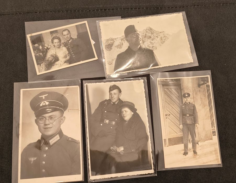 Żołnierze Niemieccy - stare zdjęcia, zestaw 5 sztuk